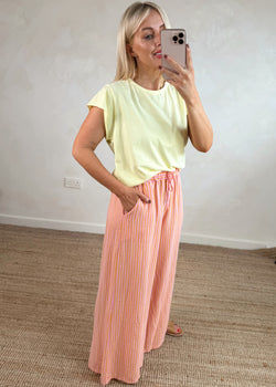SA cap sleeve Tee - lemon-The Style Attic