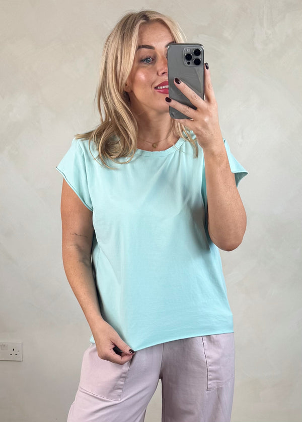 SA cap sleeve Tee - peppermint-The Style Attic