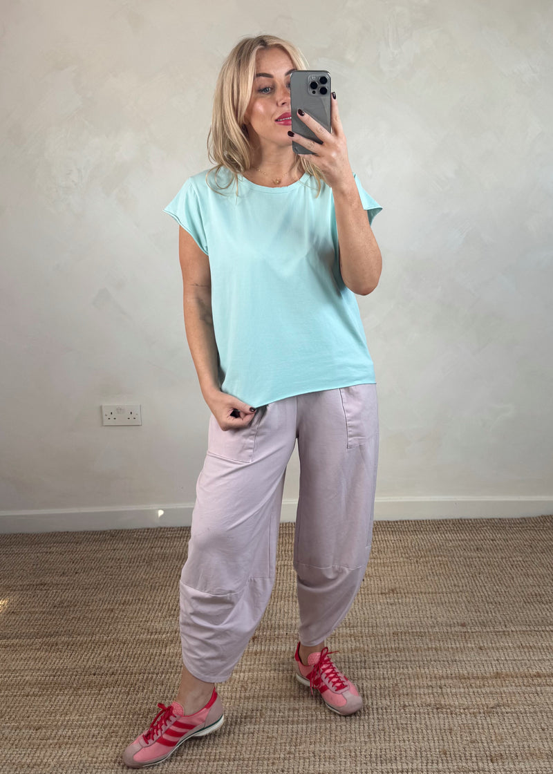 SA cap sleeve Tee - peppermint-The Style Attic