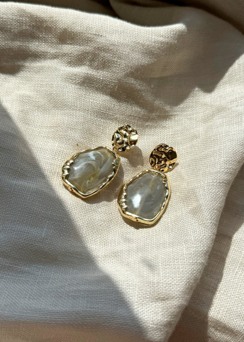 SA earrings - gold & grey-The Style Attic