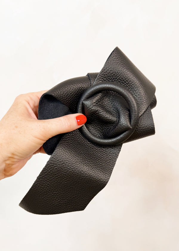 SA leather belt - black-The Style Attic