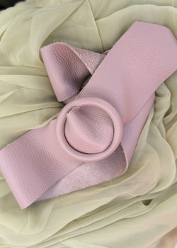 SA leather belt - blush-The Style Attic