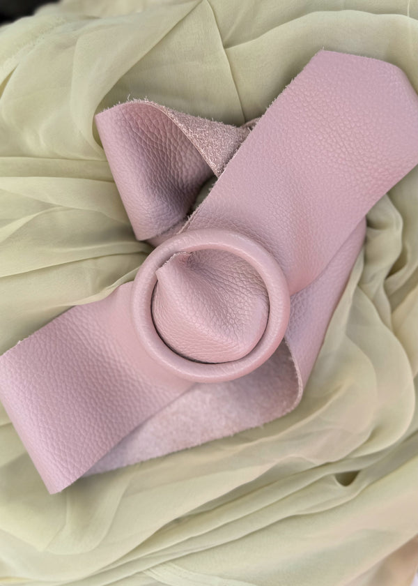SA leather belt - blush-The Style Attic