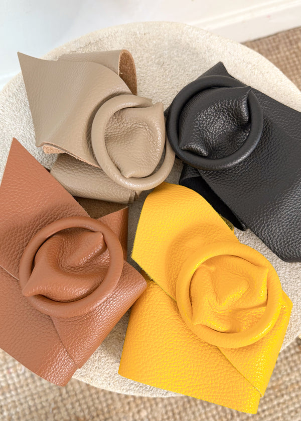 SA leather belt - canary-The Style Attic