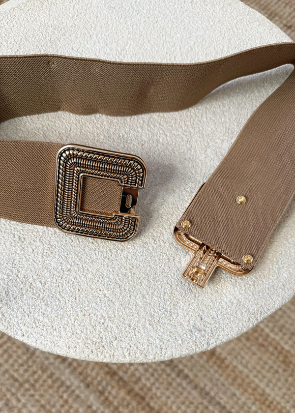 SA stretch back belt - camel-The Style Attic