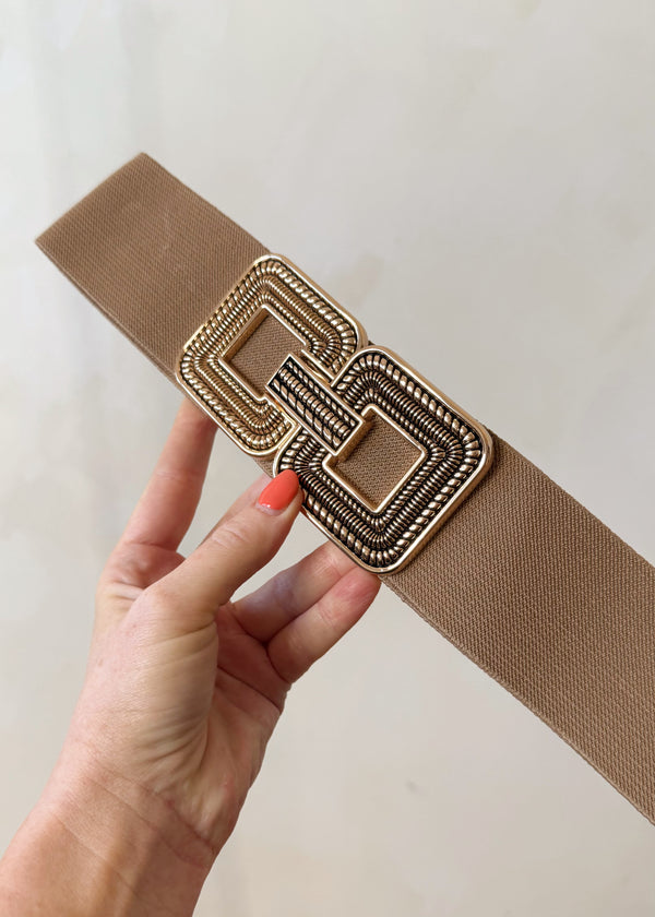SA stretch back belt - camel-The Style Attic