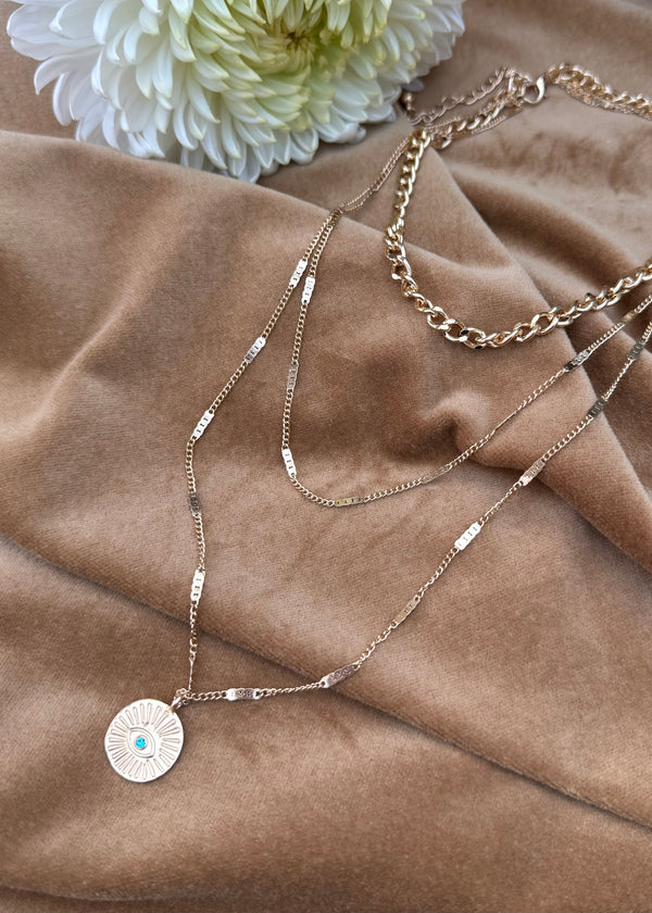 SA triple necklace - gold-The Style Attic