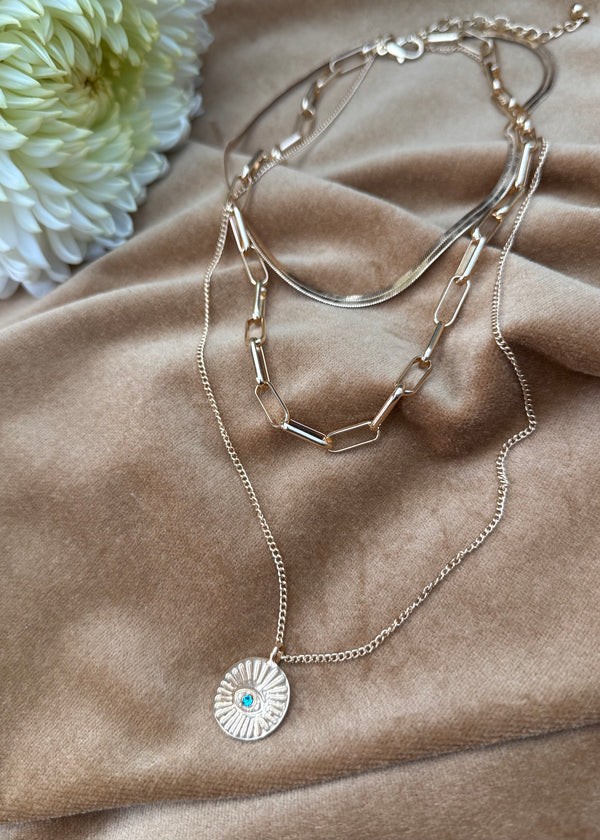 SA triple necklace - gold-The Style Attic