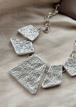 SS25 geo necklace - silver-The Style Attic