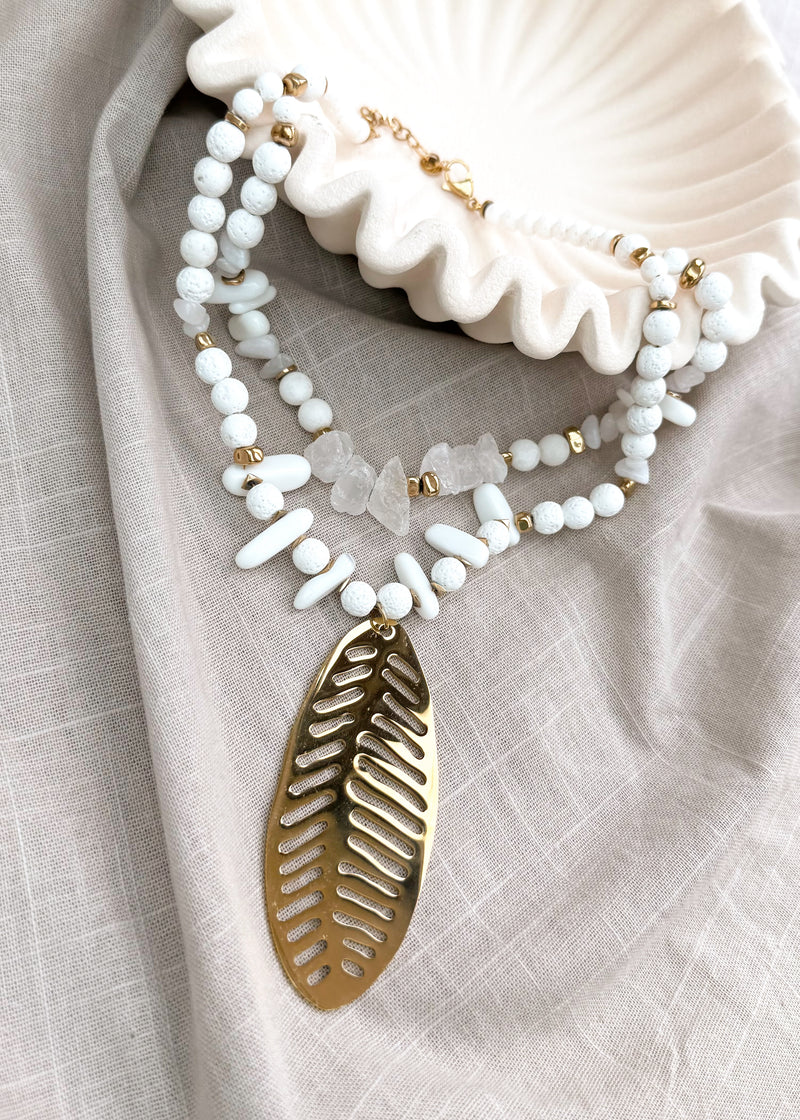 SS25 leaf necklace-The Style Attic