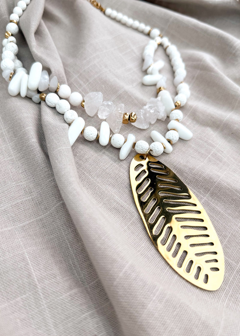SS25 leaf necklace-The Style Attic