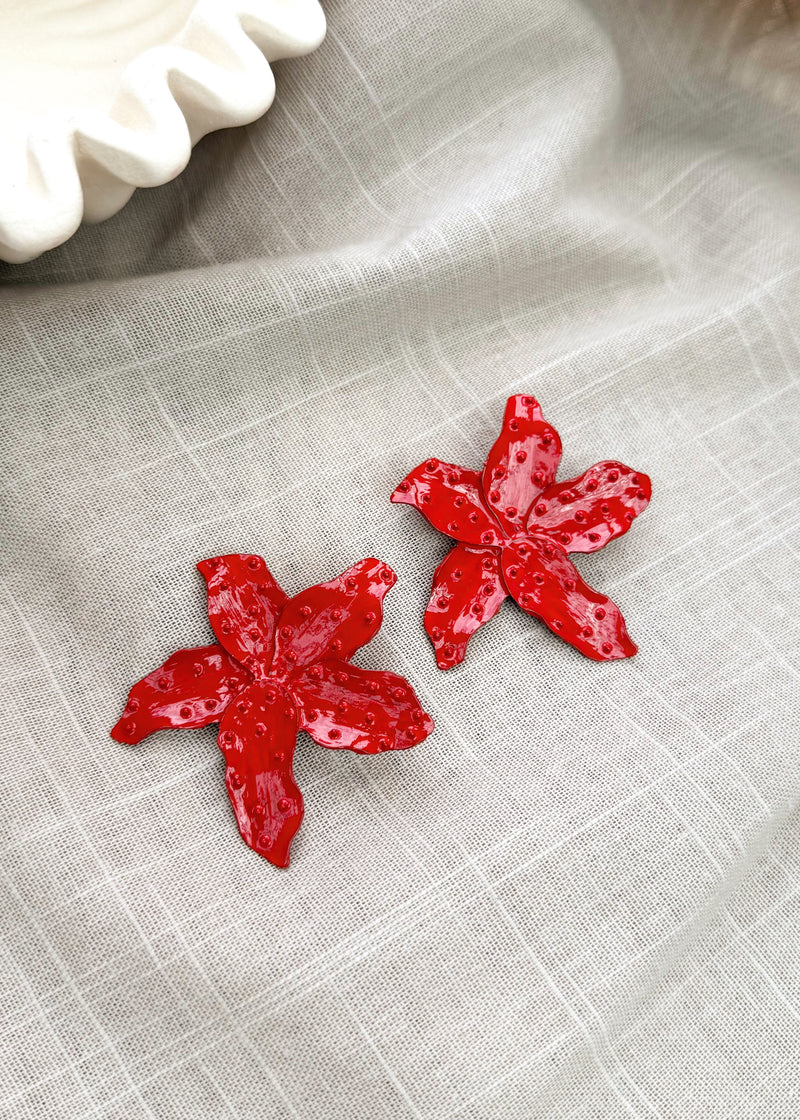 SS25 orchid earring - red-The Style Attic