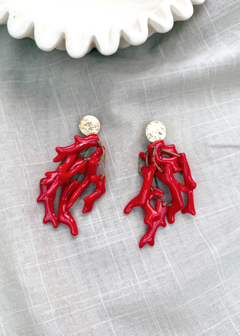 SS25 reef earring - red-The Style Attic