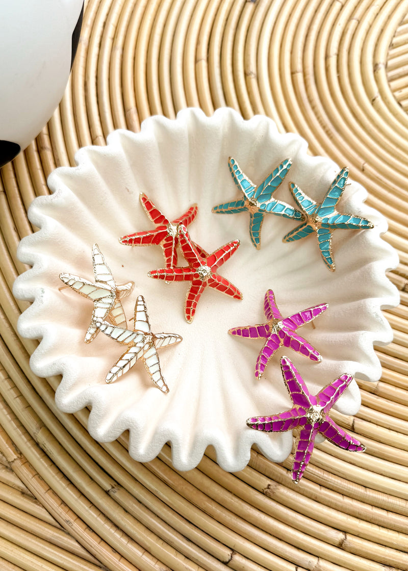 SS25 starfish earring - cream-The Style Attic