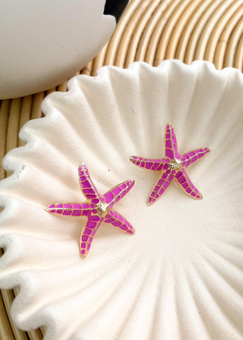 SS25 starfish earring - fuscia-The Style Attic