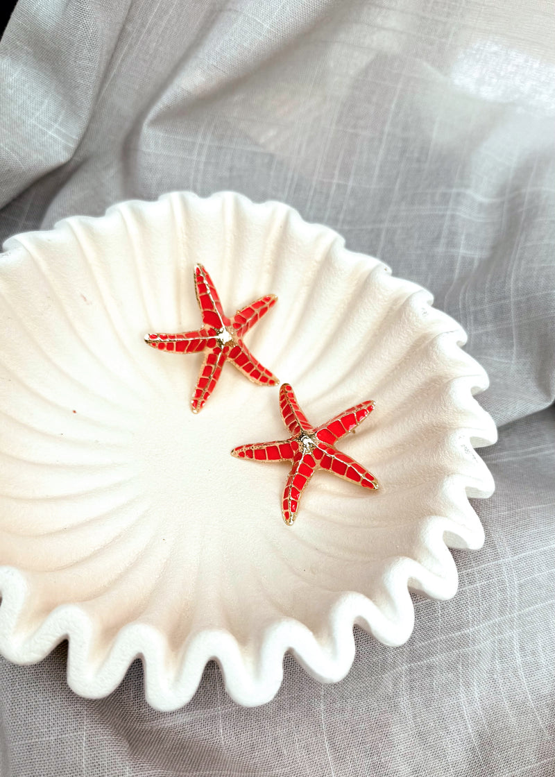 SS25 starfish earring - orange-The Style Attic
