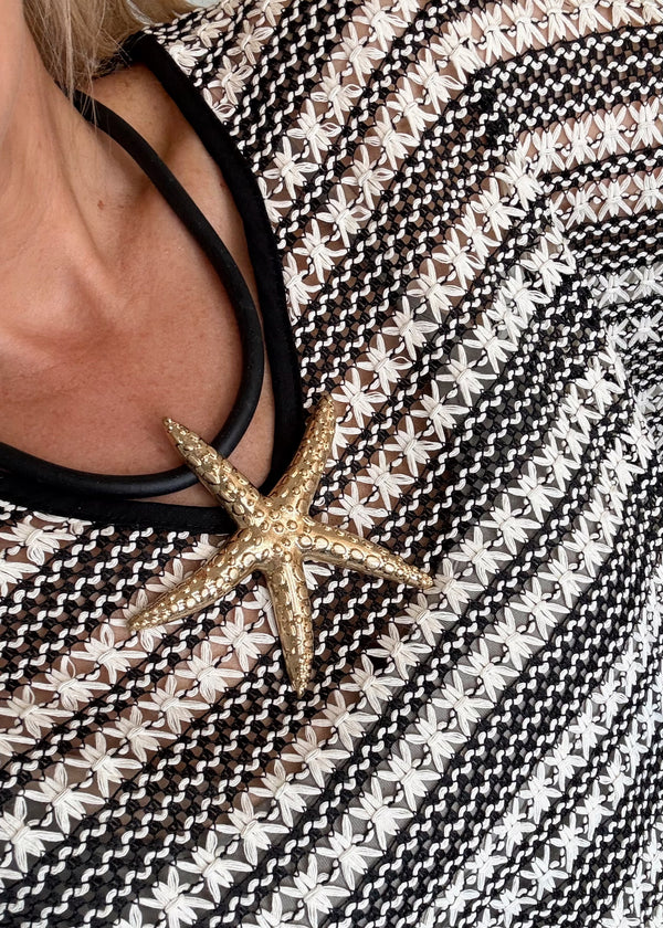 SS25 starfish necklace - black/gold-The Style Attic