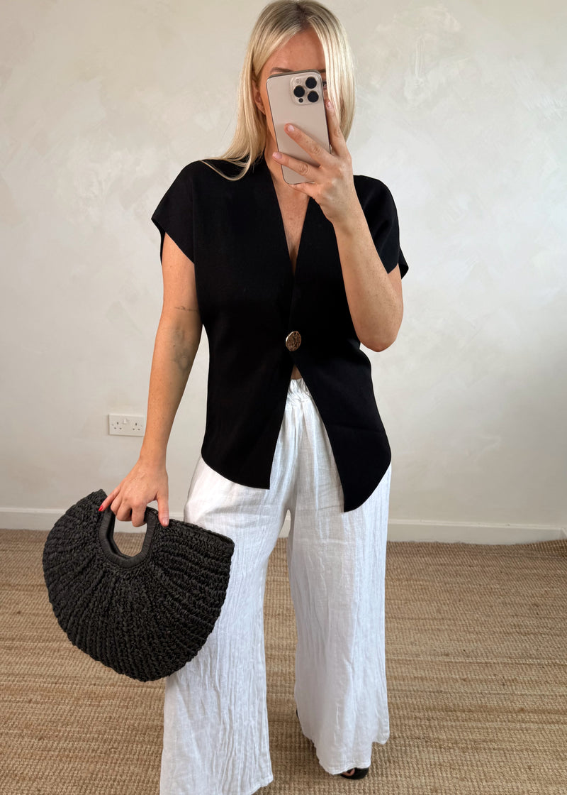 Sabrina button knit - black-The Style Attic