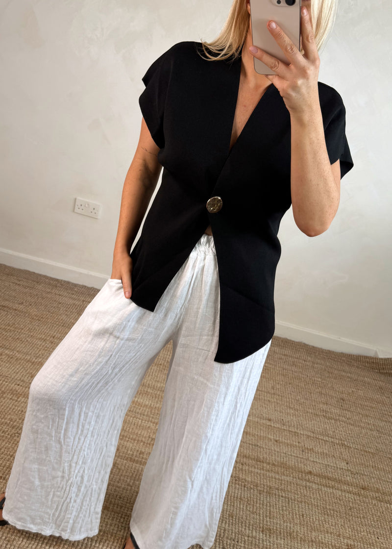 Sabrina button knit - black-The Style Attic