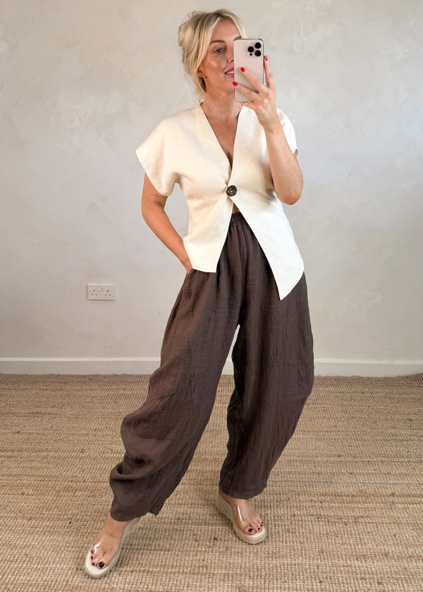 Sabrina button knit - cream-The Style Attic