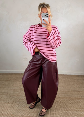 Sai striped tee - Blush-The Style Attic