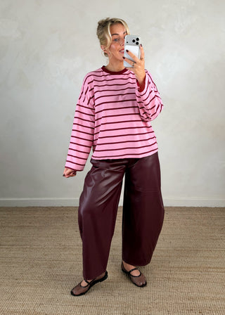 Sai striped tee - Blush-The Style Attic