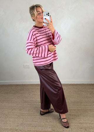 Sai striped tee - Blush-The Style Attic