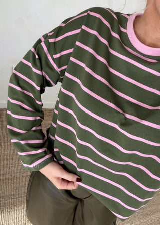 Sai striped tee - Khaki-The Style Attic