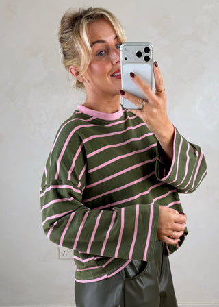 Sai striped tee - Khaki-The Style Attic