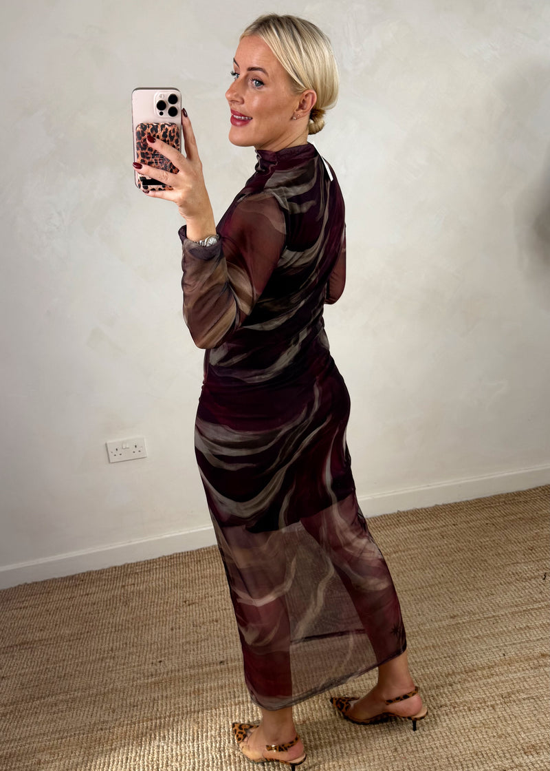 Saints mesh dress - Merlot-The Style Attic