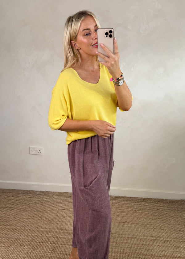 Samara fine knit - lemon-The Style Attic