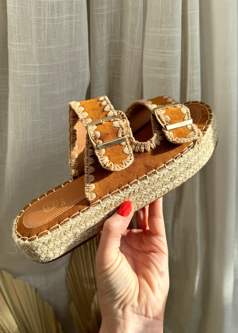 San Diego stitched sandal - tan-The Style Attic