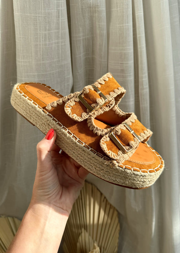 San Diego stitched sandal - tan-The Style Attic
