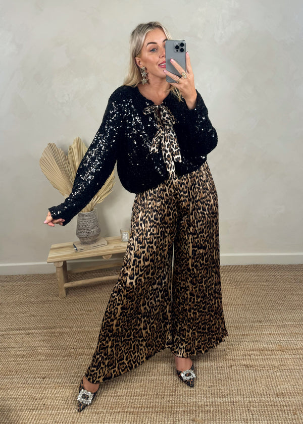 Satin palazzo - leopard-The Style Attic