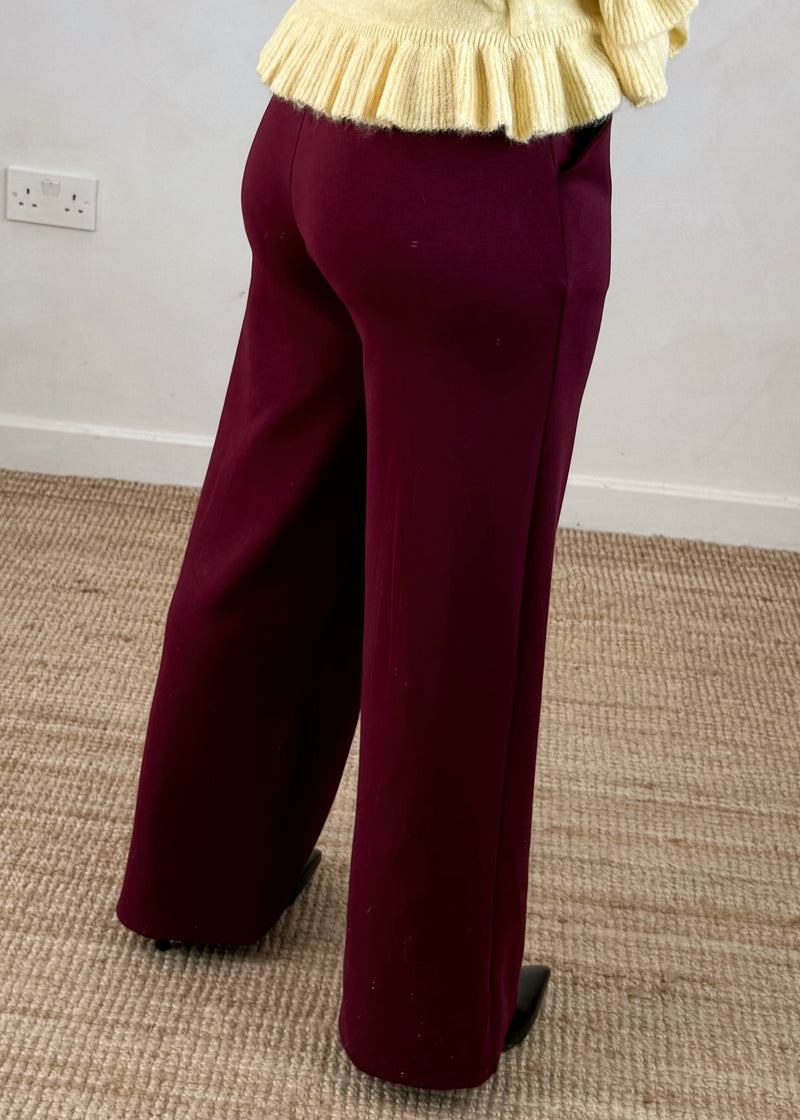 Seam front trouser - Merlot-The Style Attic
