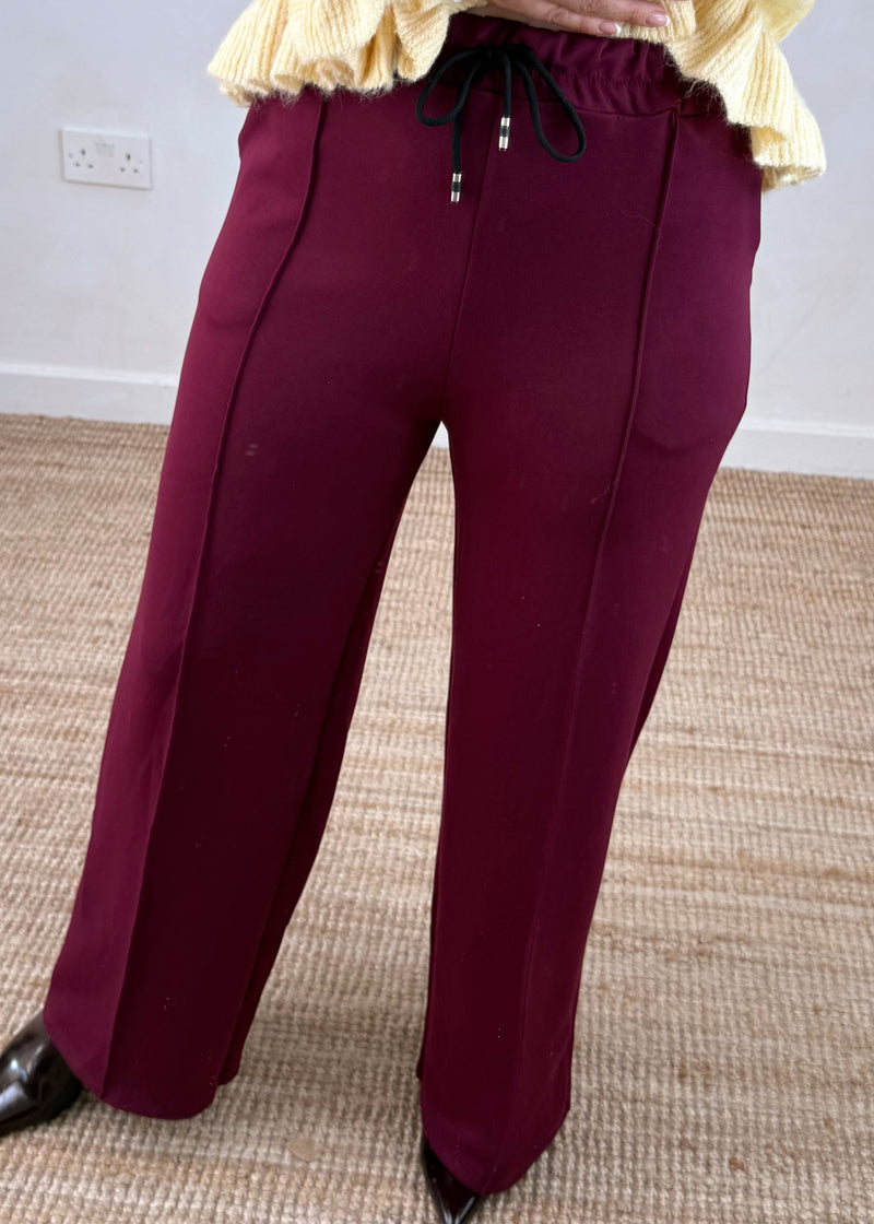 Seam front trouser - Merlot-The Style Attic