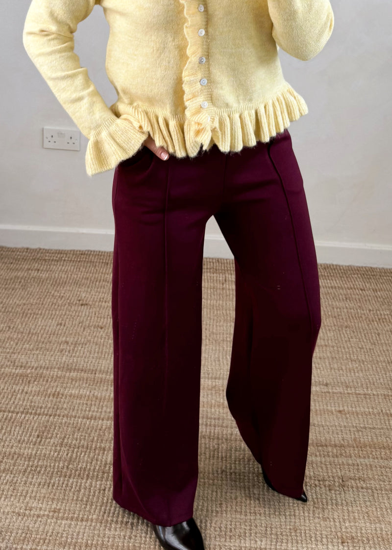 Seam front trouser - Merlot-The Style Attic