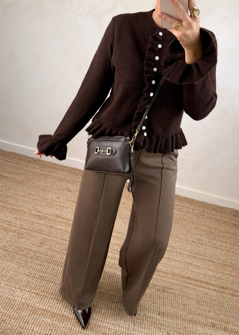 Seam front trouser - cocoa-The Style Attic