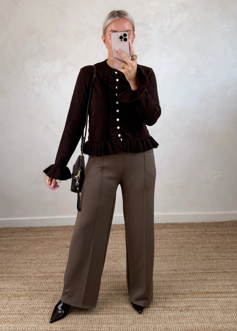Seam front trouser - cocoa-The Style Attic