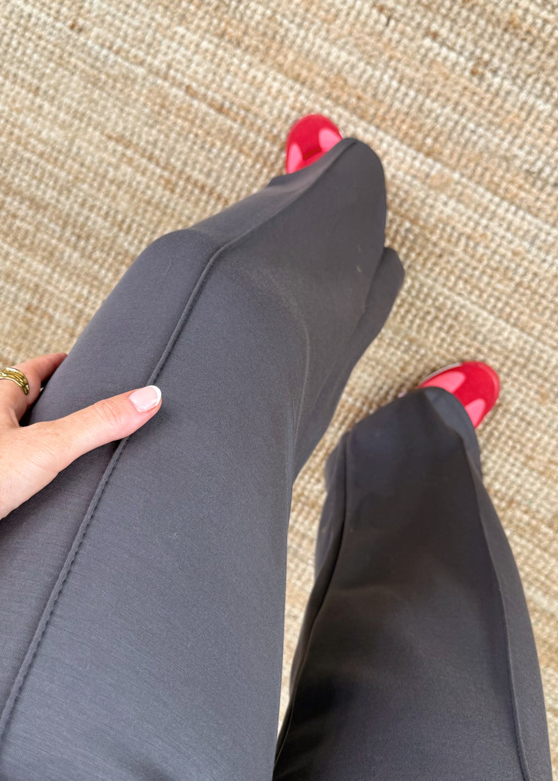 Seam front trouser - slate grey-The Style Attic