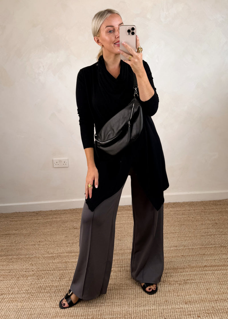 Seam front trouser - slate grey-The Style Attic