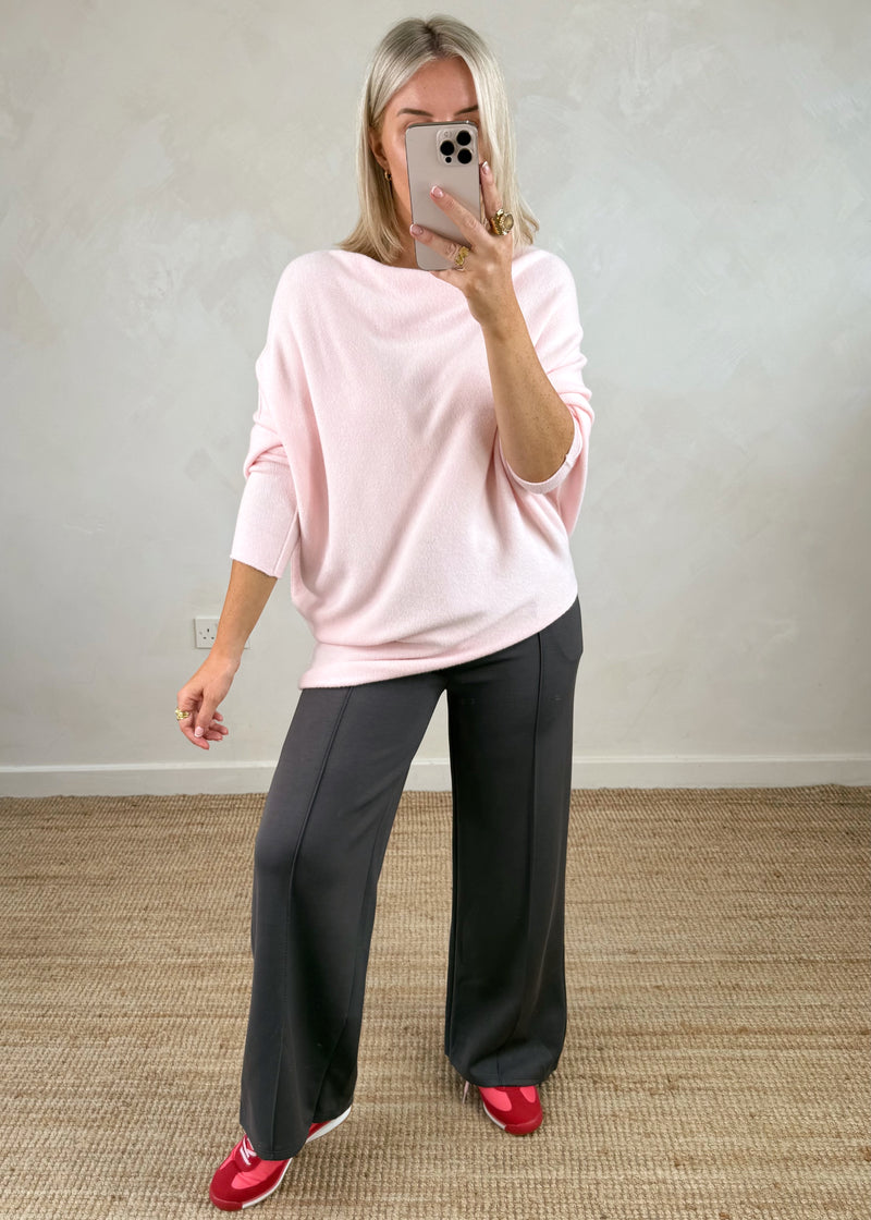 Seam front trouser - slate grey-The Style Attic