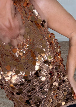 Sequin vest - copper-The Style Attic