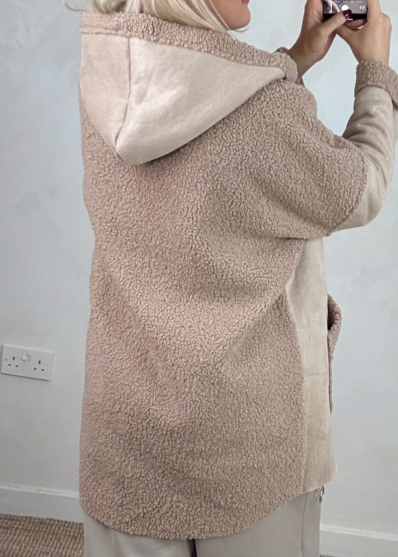 Serena teddy jacket - beige-The Style Attic