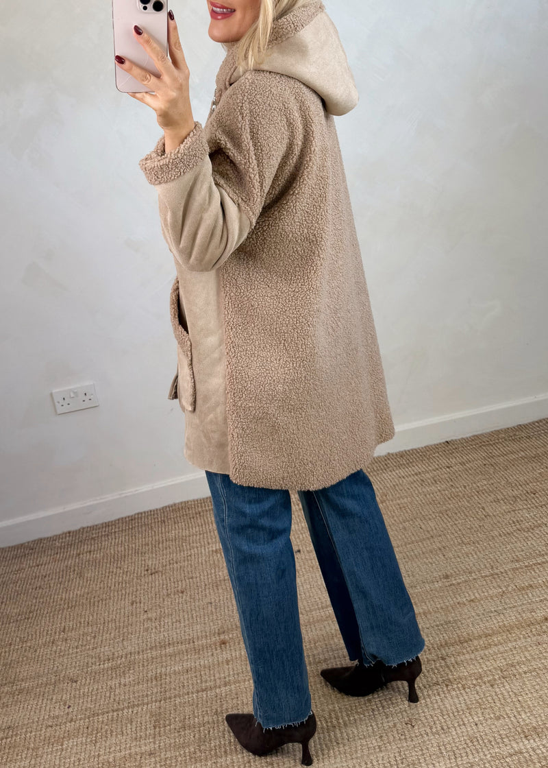 Serena teddy jacket - beige-The Style Attic