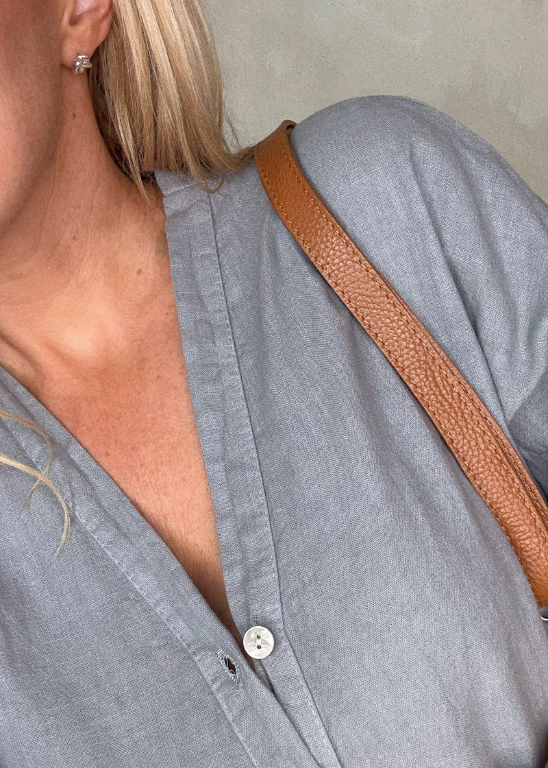 Seth linen blend jumpsuit - blue grey-The Style Attic