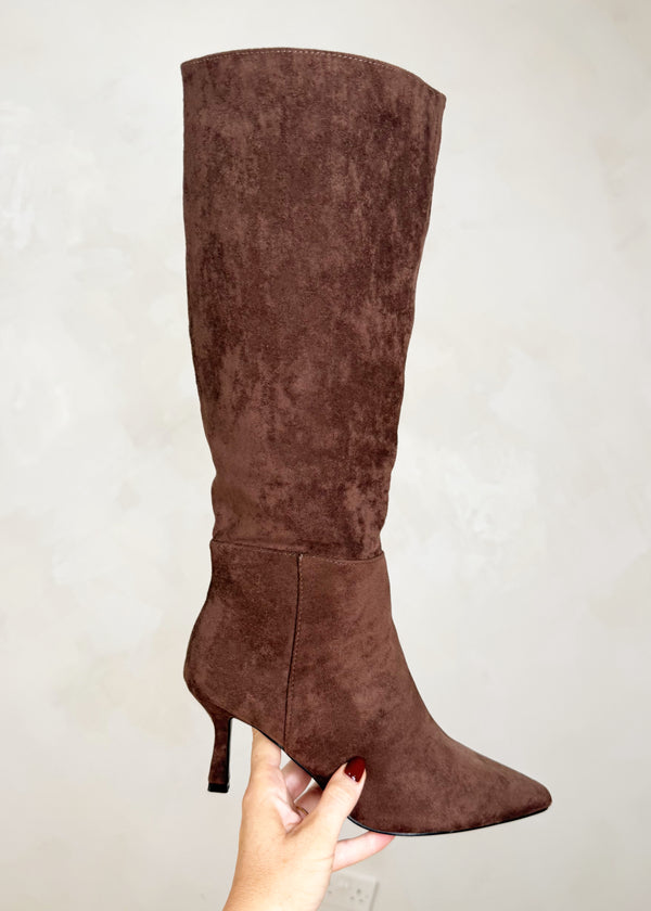 Shannon knee high boot - chocolate-The Style Attic