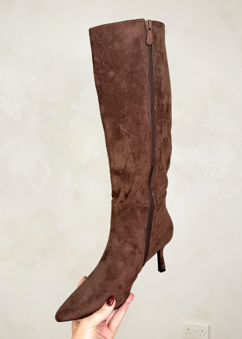 Shannon knee high boot - chocolate-The Style Attic