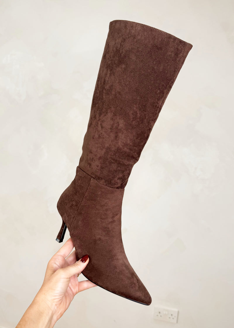 Shannon knee high boot - chocolate-The Style Attic