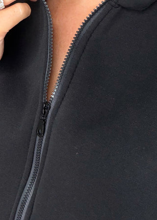 Sheldon zip through sweater - Black-The Style Attic